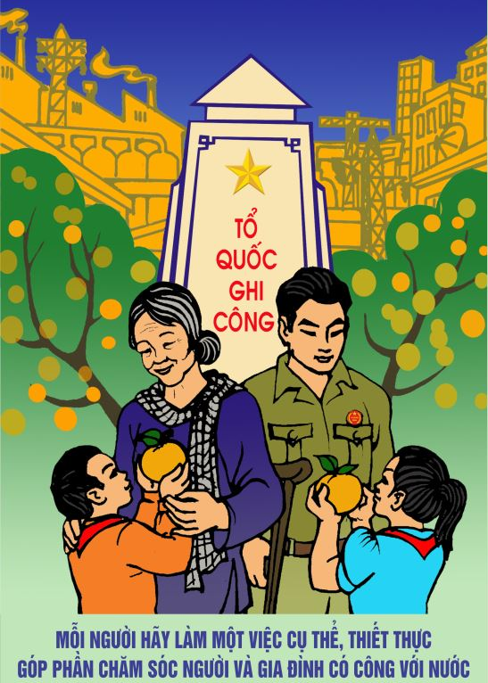 Biết ơn các anh hùng thương binh liệt sĩ , các bà mẹ Việt Nam Anh Hùng