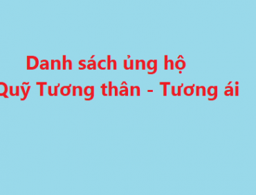 Danh sách ủng hộ quỹ Tương thân – Tương ái – tính đến ngày 05/09/2021